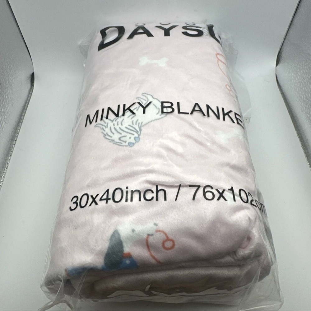 DAYSU Baby Minky Blanket Dogs Bone 30” X 40”